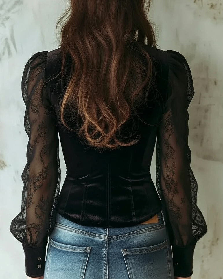 Amalie Bluse til damer i sort, billede 3
