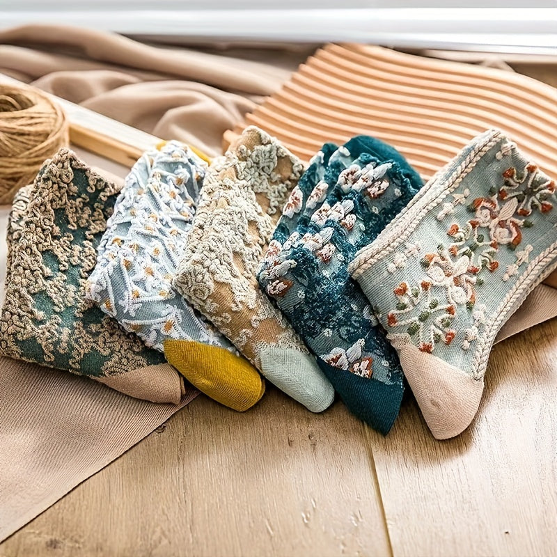 Anja Strømper til damer i 5 Pairs Of Mixed Colors, billede 2