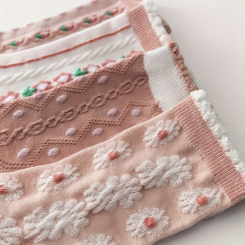 Birgit Strømper til damer i Mixed Color-Flowers 6 Pairs, billede 6
