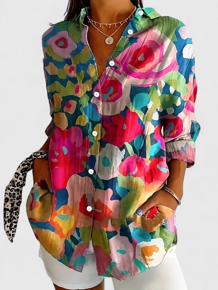Elisabeth Bluse til damer med allover print, billede 5