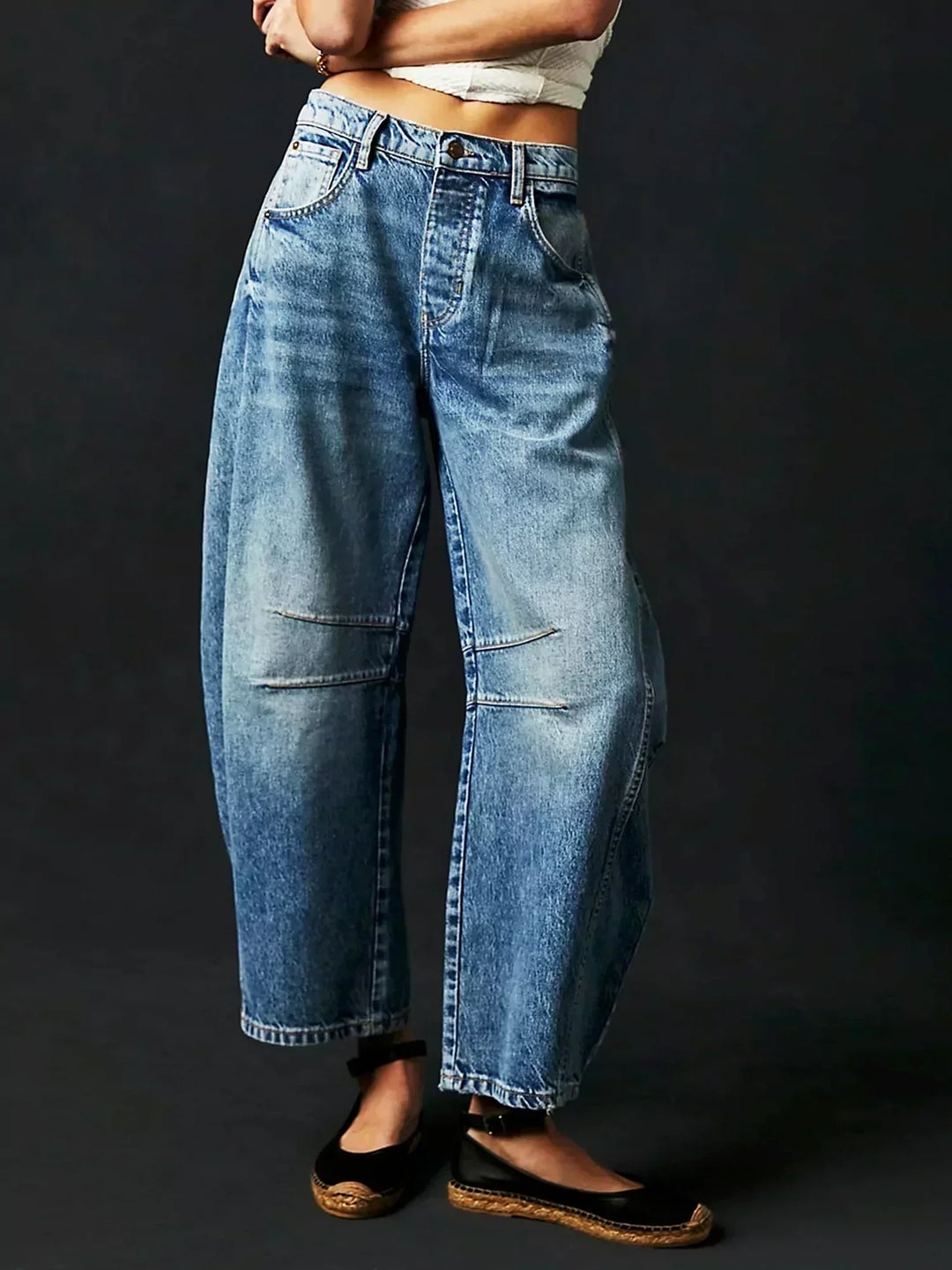 Julie Jeans til damer i denim med vide ben, billede 3