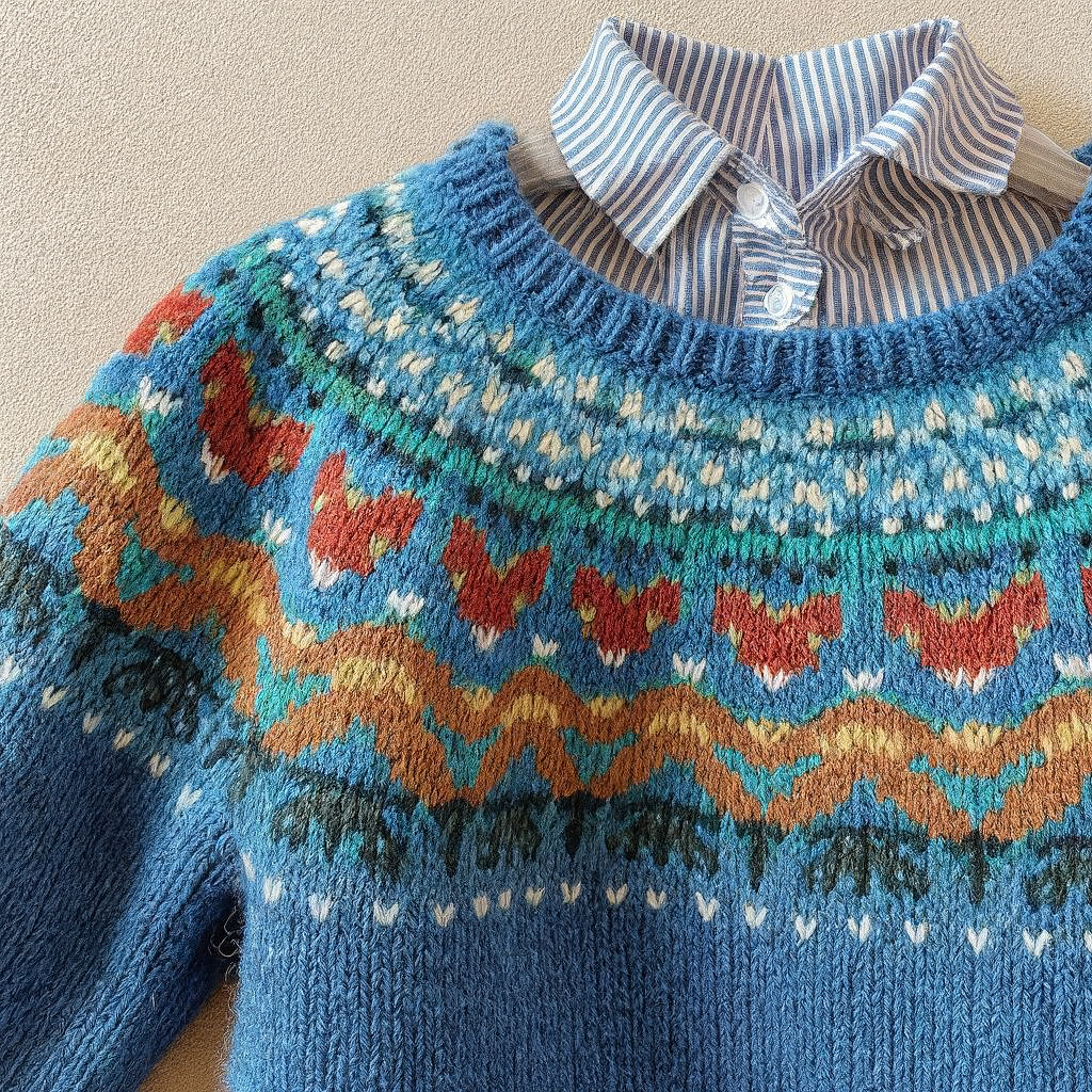 Liv Sweater til damer i strik i blå, billede 2