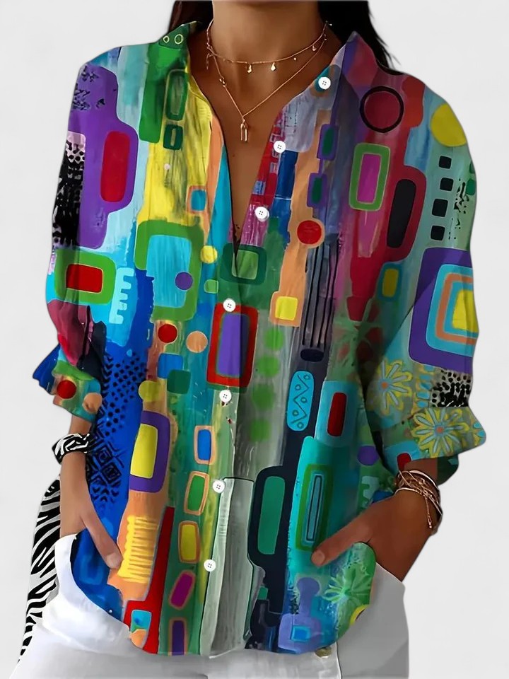 Mille Bluse til damer i Geometric, billede 1