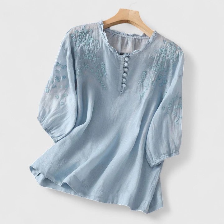 Thea Bluse til damer med knapper, billede 2