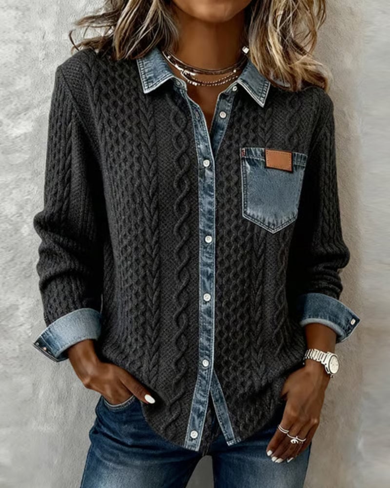 Thilde Skjorte til damer i denim i lang model, billede 5