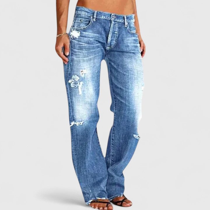 Ada Jeans til damer i denim med vide ben, billede 1