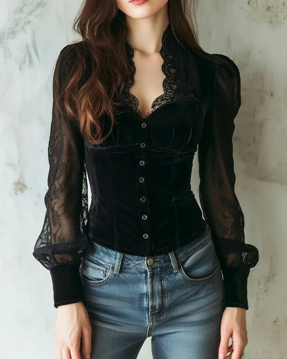 Amalie Bluse til damer i sort, billede 1