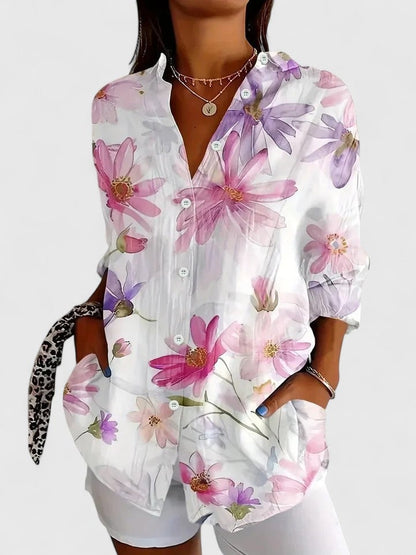 Elisabeth Bluse til damer med allover print, billede 4