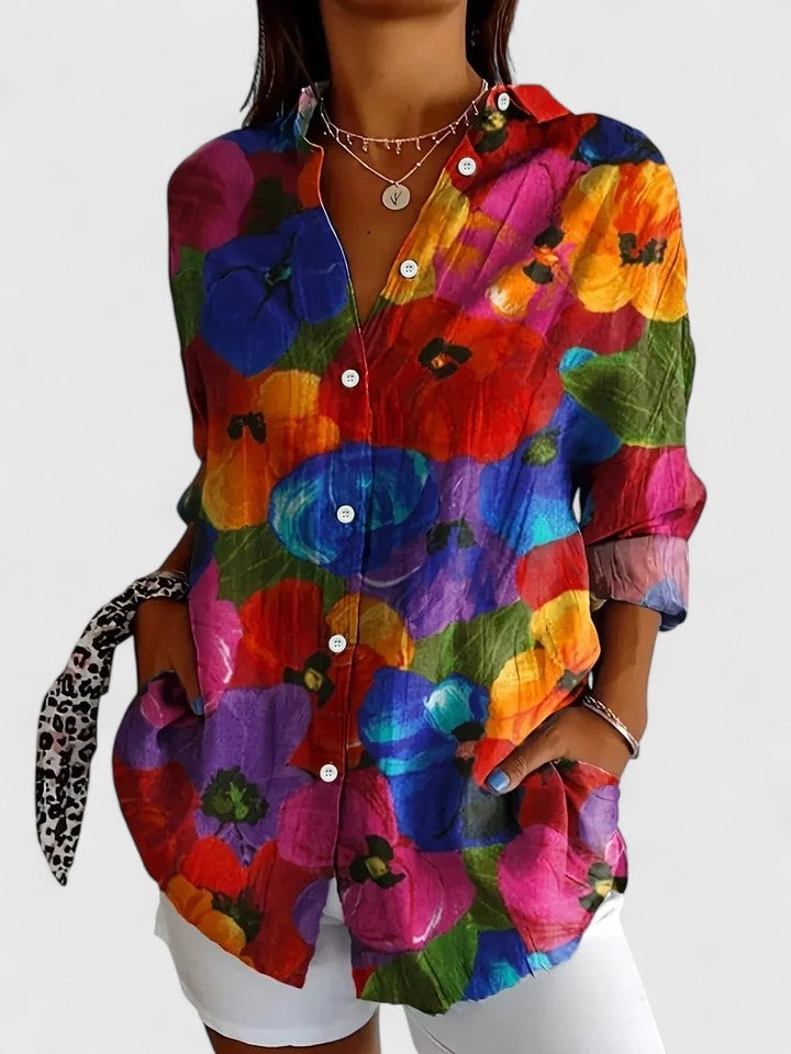 Elisabeth Bluse til damer med allover print, billede 6