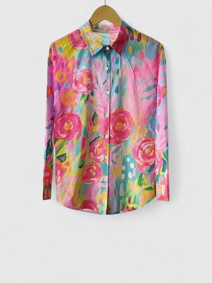Elisabeth Bluse til damer med allover print, billede 7
