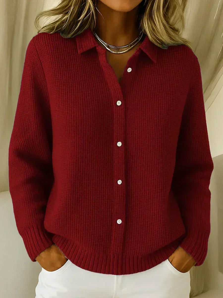 Inge Cardigan til damer i strik med knapper, billede 2