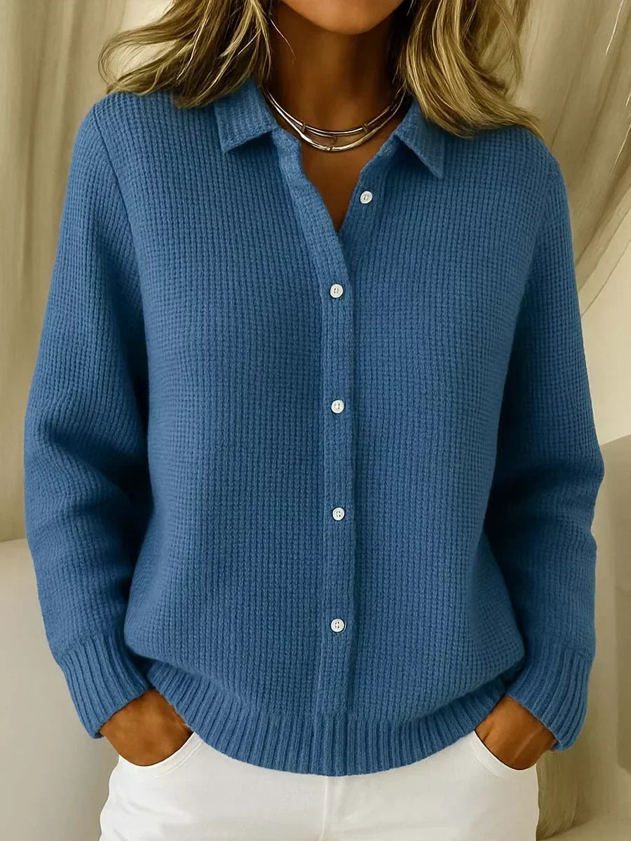 Inge Cardigan til damer i strik med knapper, billede 3