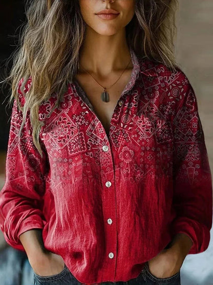 Jasmin Bluse til damer med revers og blomsterprint, billede 8