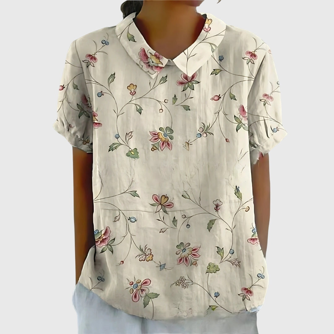 Kirstine Bluse til damer med løs pasform og blomsterprint, billede 13
