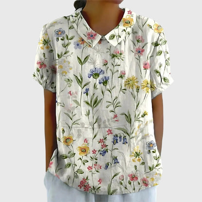 Kirstine Bluse til damer med løs pasform og blomsterprint, billede 2