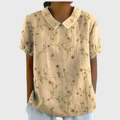 Kirstine Bluse til damer med løs pasform og blomsterprint, billede 3