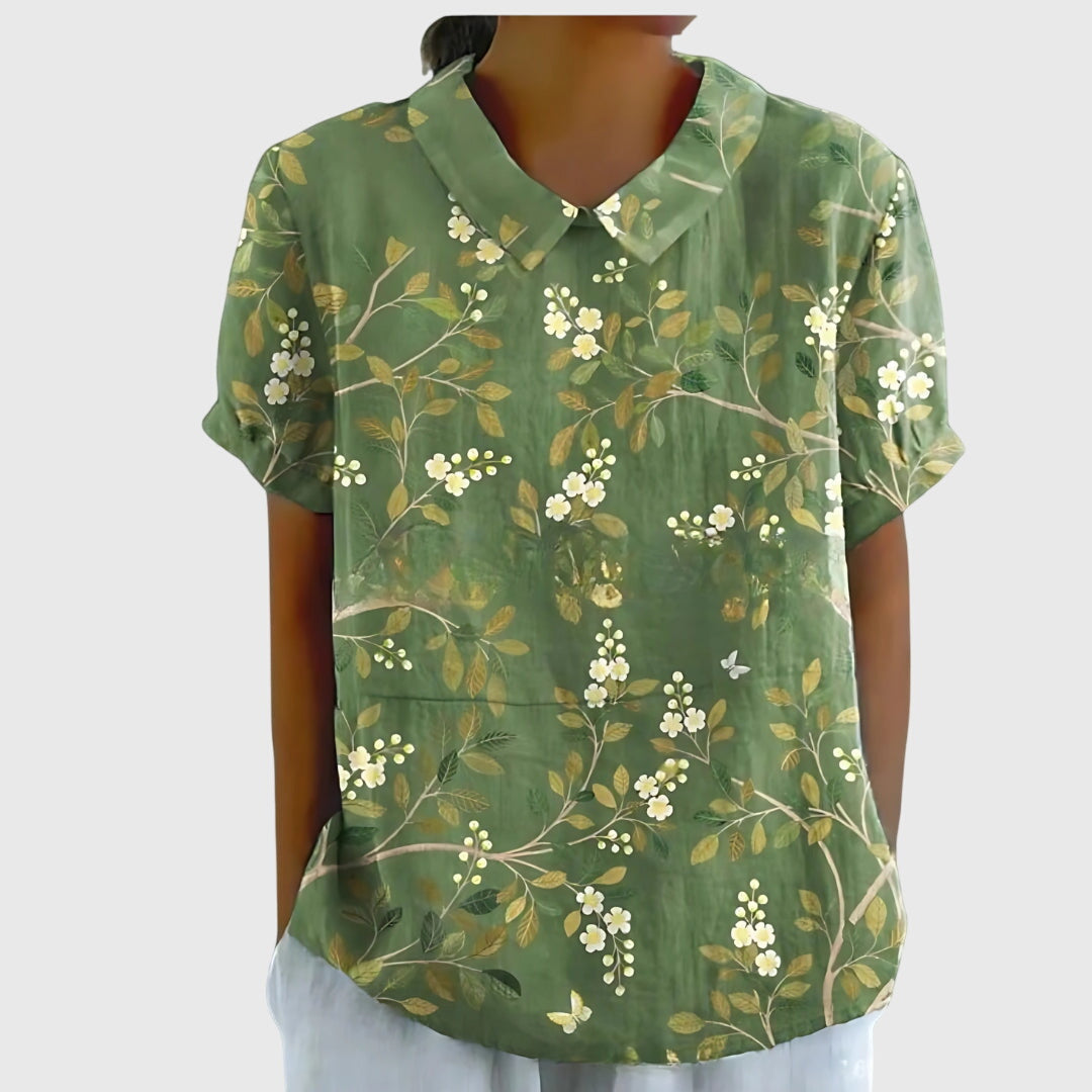 Kirstine Bluse til damer med løs pasform og blomsterprint, billede 5