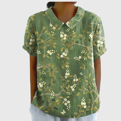 Kirstine Bluse til damer med løs pasform og blomsterprint, billede 5
