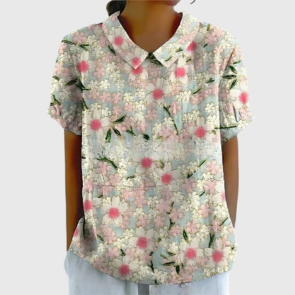 Kirstine Bluse til damer med løs pasform og blomsterprint, billede 6