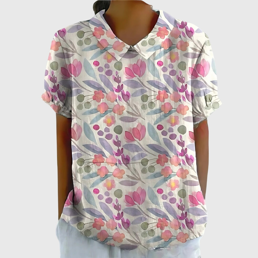 Kirstine Bluse til damer med løs pasform og blomsterprint, billede 9