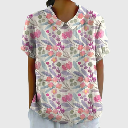 Kirstine Bluse til damer med løs pasform og blomsterprint, billede 9