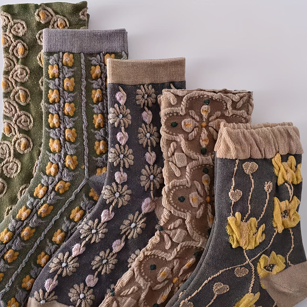 Pernille Strømper til damer i Embossed-5 pairs, billede 3