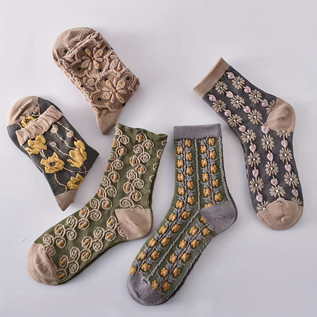 Pernille Strømper til damer i Embossed-5 pairs, billede 6