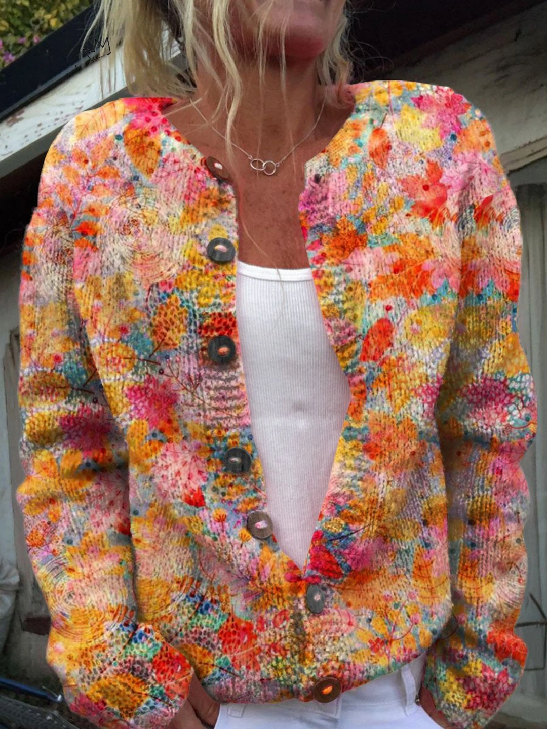 Ragnhild Cardigan til damer i strik med lange ærmer, billede 1