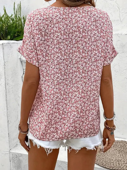 Rie Bluse til damer i polyester med blomsterprint, billede 2