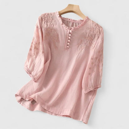 Thea Bluse til damer med knapper, billede 3