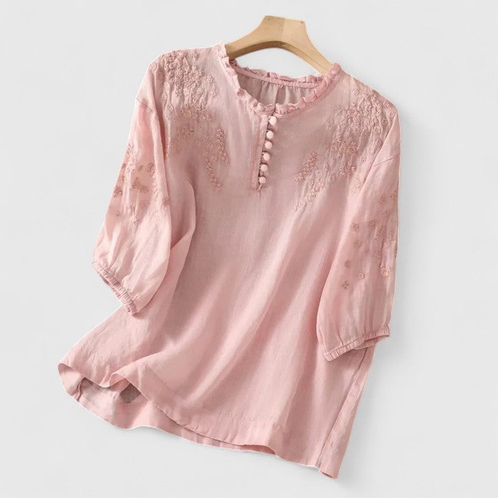 Thea Bluse til damer med knapper, billede 3