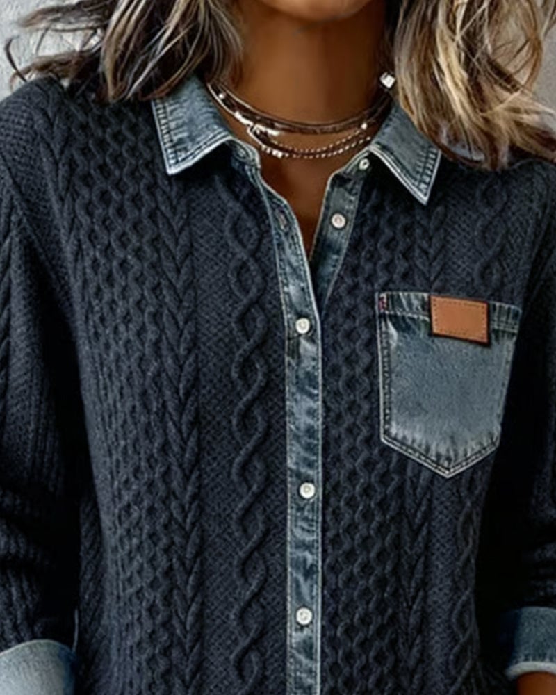 Thilde Skjorte til damer i denim i lang model, billede 4
