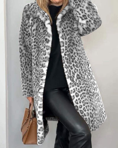 Tilde Frakke til damer med leopardprint og allover print, billede 2